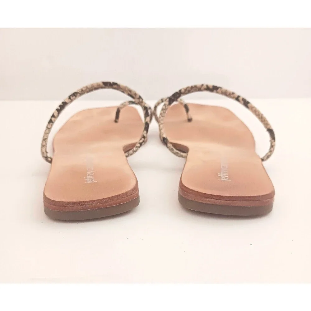 Jeffrey Campbell Darby Toe Loop Sandals Python Straps Nat Leather Insole Sz 6